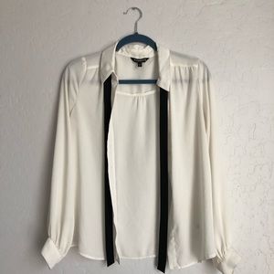 Express | White Button Down Top